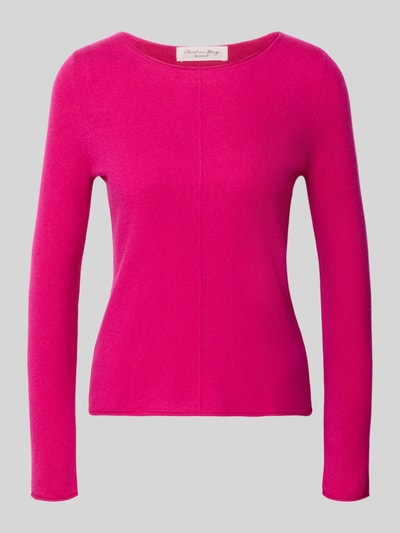 Christian Berg Woman sweter z dzianiny z czystego kaszmiru o kroju regular fit Mocnoróżowy 2