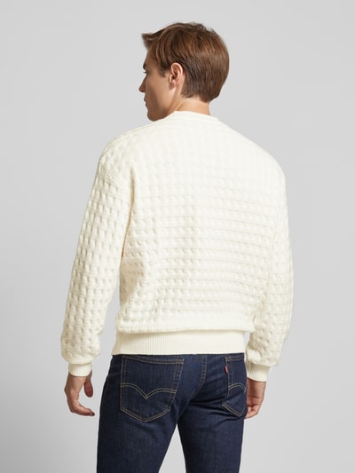 Emporio Armani Strickpullover mit Strukturmuster Offwhite 5