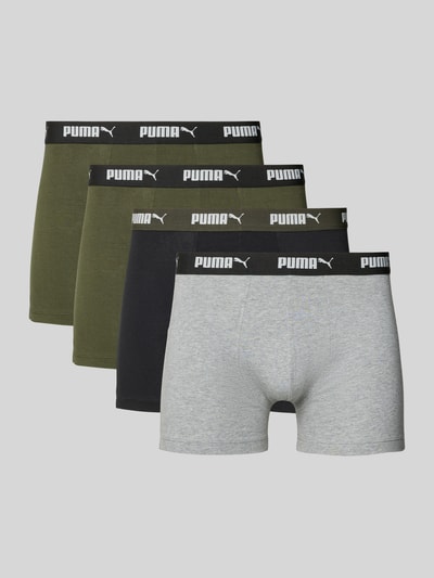 PUMA Boxershort met elastische logoband in een set van 4 stuks Groen - 1