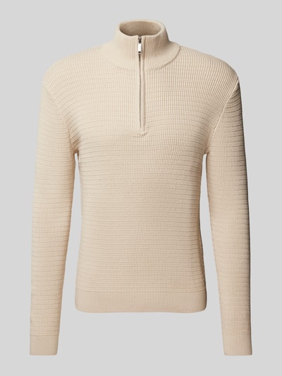 SELECTED HOMME Strickpullover mit Stehkragen Modell 'THEO' Offwhite 2