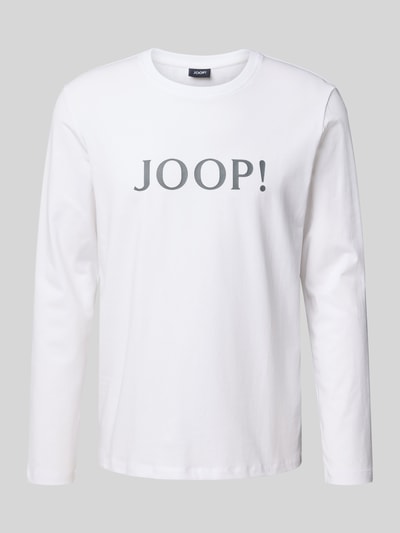 Produktfoto, Longsleeve mit Logo und Rundhalsausschnitt von JOOP! Collection in Weiß, Baumwoll-Elasthan-Mix, Relaxed Fit, glatte Textur