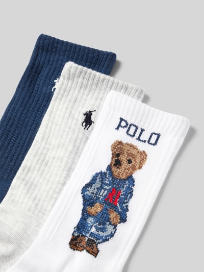 Polo Ralph Lauren Sokken met labeldetail in een set van 3 paar Marineblauw - 2