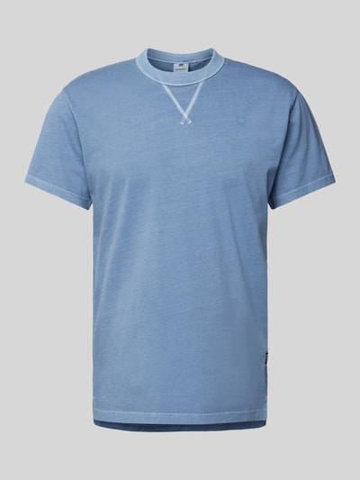 G-Star Raw T-Shirt mit Label-Print Modell 'Nifous' Rauchblau 1