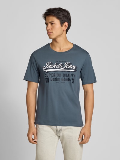 Jack & Jones T-shirt z nadrukiem z logo Niebieski 4