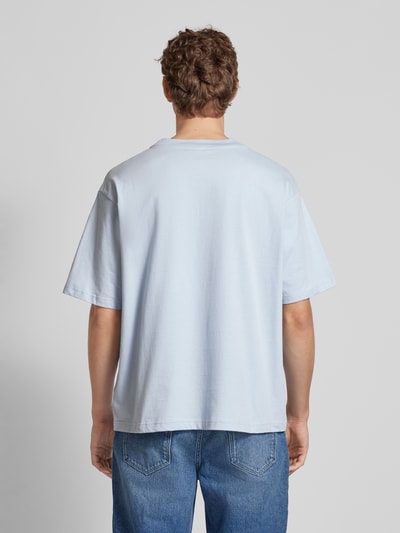 Low Lights Studios Oversized T-Shirt mit Logo-Stitching Modell 'SHUTTER' Hellblau 5