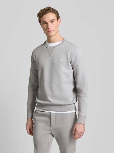Polo Ralph Lauren Sweatshirt mit Label-Stitching Hellgrau Melange 4