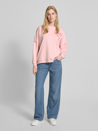 miss goodlife Oversized Sweatshirt mit gerippten Abschlüssen Rosa 1