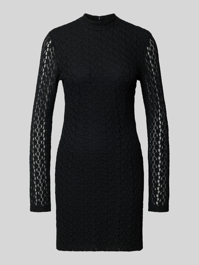 Bardot Sukienka koktajlowa z prążkowanym, okrągłym dekoltem model ‘VEZZA’ Czarny 2