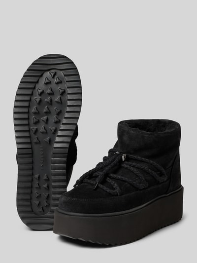 INUIKII Skórzane śniegowce na platformie Czarny 4