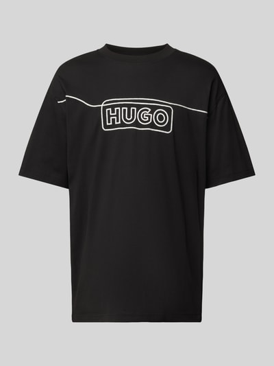 Hugo Blue T-Shirt mit Label-Stitching Modell 'Noideryo' Anthrazit 2