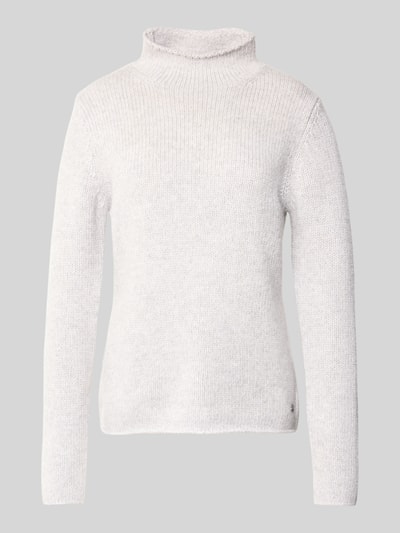 Fynch-Hatton Gebreide pullover van lanawol met opstaande kraag Lichtgrijs gemêleerd - 2