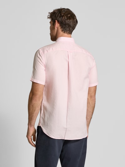 Tommy Hilfiger Regular fit vrijetijdsoverhemd van een mix van katoen en linnen Roze - 5