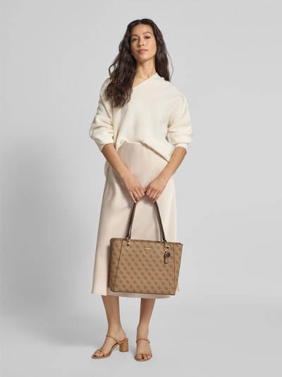 Guess Handtasche mit Label-Applikation Modell 'NOELLE NOEL TOTE' Hellbraun 1