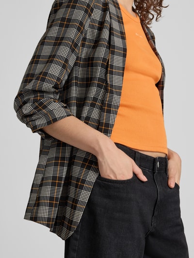 PIECES Długi żakiet o kroju shaping fit z szalowym kołnierzem model 'BOSELLA' Czarny 3