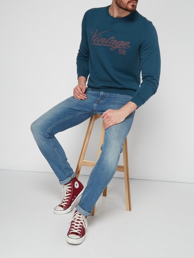 Vintage 55 Sweatshirt mit Logo-Print Petrol 1