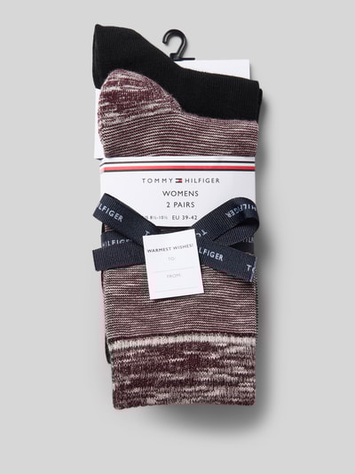 Tommy Hilfiger Kousen met verstevigde hiel  Bordeaux - 3