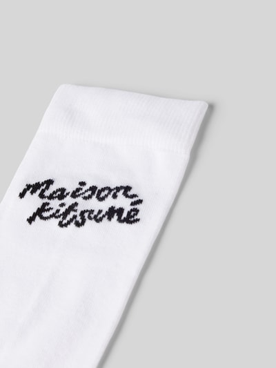 MAISON KITSUNE Socken mit Label-Detail Weiss 2