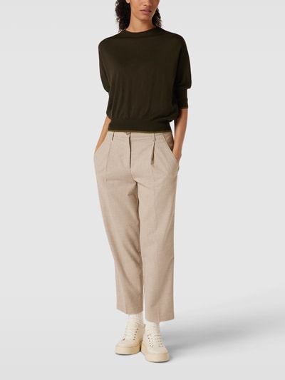 Max Mara Studio Strickshirt mit gerippten Abschlüssen Modell 'KERRY' Khaki 1