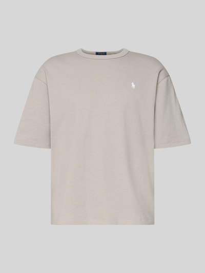Produktfoto, Relaxed Fit T-Shirt aus reinen Baumwolle von Polo Ralph Lauren in Optik: Unifarben, Feinripp, Label-Stitching, Logo-Detail, Label-Schriftzug, Rundhals, Kurzarm, Materialverarbeitung: Feinripp, reine Baumwolle