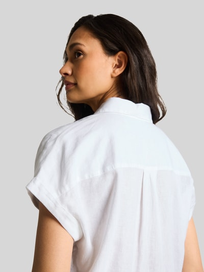 Tom Tailor Loose Fit Bluse aus Leinen-Viskose-Mix Weiss 3