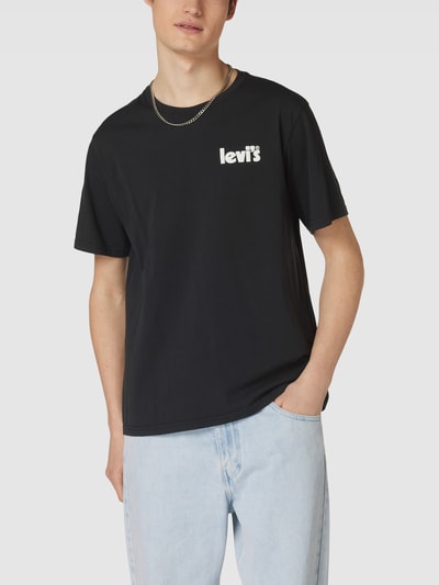 Levi's® T-shirt met labelprint, model 'POSTER' Zwart - 4