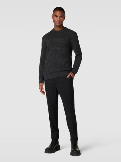 Esprit Collection Sweter z dzianiny z prążkowanymi wykończeniami Czarny 1