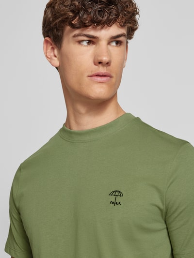 Blend T-Shirt mit geripptem Rundhalsausschnitt Modell 'JENS' Oliv 3