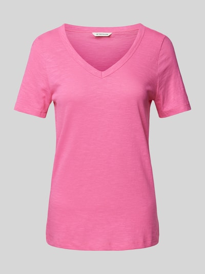 Tom Tailor T-Shirt mit V-Ausschnitt Pink 2