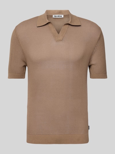 REVIEW Strickshirt mit Polokragen und V-Ausschnitt Mud 2