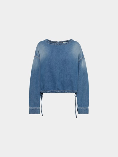 Kenzo Jeansbluse mit Schnüren Blau 2