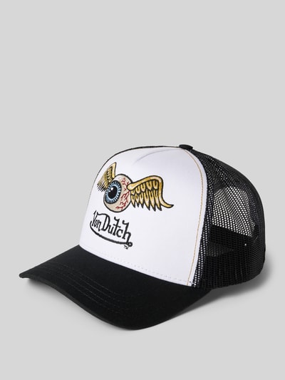 Produktfoto, Trucker Cap mit Stitching von Von Dutch aus mieszanka bawełny, czarny daszek, wyhaftowany motyw, regulowana długość