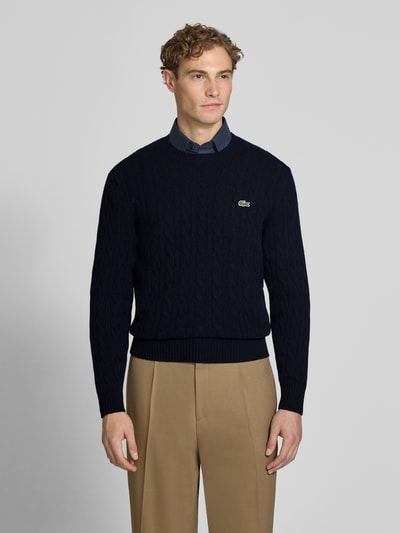Lacoste Regular Fit Pullover aus reiner Wolle Dunkelblau 4