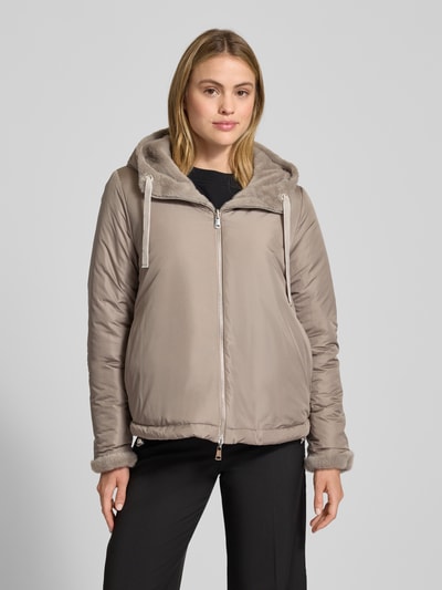 WHITE LABEL Jacke mit Kunstfellbesatz Taupe 6