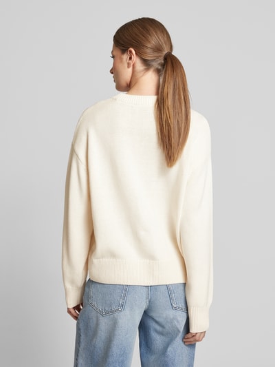 Jake*s Casual Oversized Strickpullover mit Rundhalsausschnitt Ecru 5