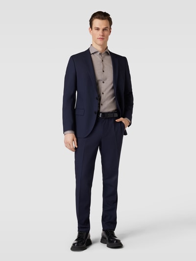 BOSS Slim Fit Business-Hemd mit Allover-Muster Modell 'Hal' Mittelbraun 1