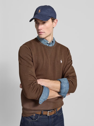 Polo Ralph Lauren Sweatshirt mit Label-Stitching Mittelbraun Mel 3