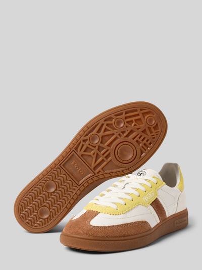 Polo Ralph Lauren Low Top Sneaker aus echtem Rindsleder GELB 4