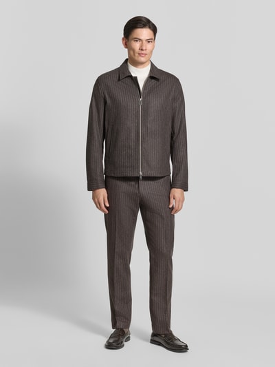 Tiger of Sweden Regular Fit Jacke aus Woll-Mix mit Umlegekragen Modell 'Barnaby' Mittelbraun 1