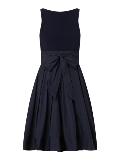 Lauren Dresses Tweekleurige cocktailjurk met tailleriem, model 'Yuko' Marineblauw - 2