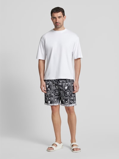 Tom Tailor Denim Relaxed fit bermuda van een mix van linnen en katoen  - 1