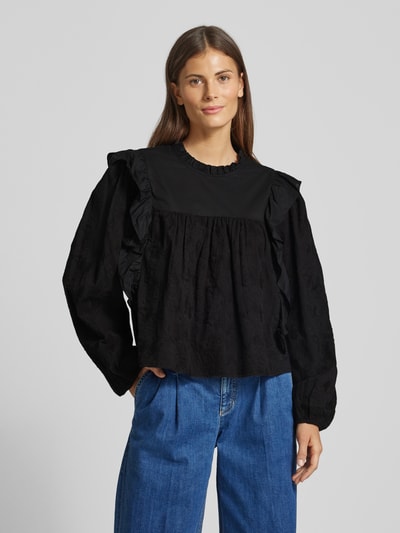 Jake*s Casual Relaxed Fit Bluse mit Volants Black 4