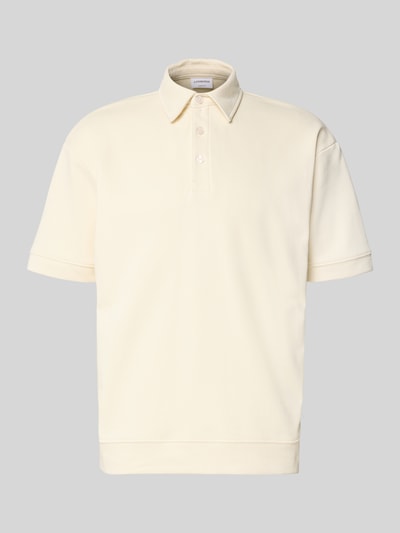 Lindbergh Koszulka polo o kroju oversized z kołnierzykiem polo i detalem z logo Écru 2