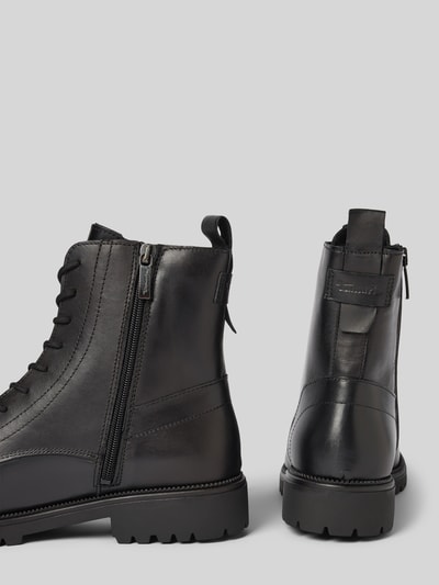 Tamaris Kozaki sznurowane ze skóry naturalnej Czarny 2