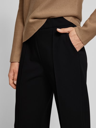 MAC Pantalon met persplooien, model 'Chiara' Zwart - 3