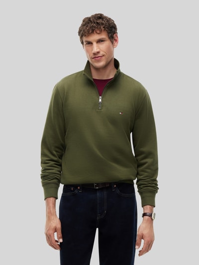 Tommy Hilfiger Regular fit schipperstrui van katoenmix Olijfgroen - 4