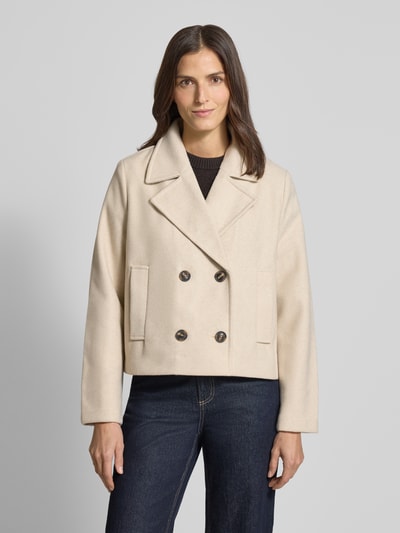 Vero Moda Korte trenchcoat met dubbele knoopsluiting, model 'VINCEMIA' Beige - 4