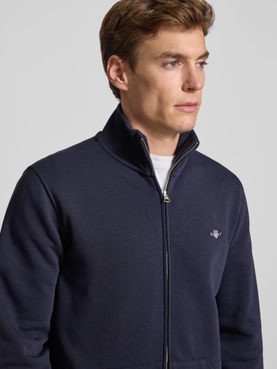 Gant Sweatjacke mit Label-Stitching Marine 3