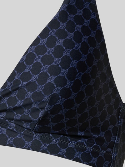 JOOP! Collection Góra bikini damska JOOP! Collection;Mieszanka materiałów z dodatkiem streczu;Dopasowany krój;Wiązanie na szyi;Trójkątny kształt;Zapięcie na haftkę Ciemnoniebieski 2