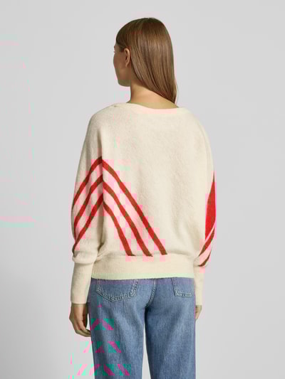 ICHI Relaxed fit gebreide pullover met alpaca, model 'KAMARA' Offwhite - 5