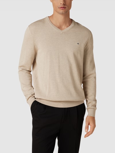 Christian Berg Men Sweatshirt mit V-Ausschnitt Sand Melange 4